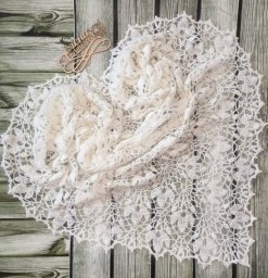 Шаль с узором "Подснежники" — идеальный аксессуар для холодных дней