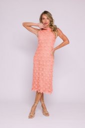Персиковое платье крючком