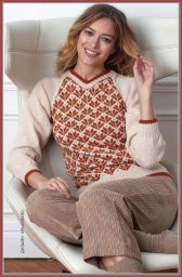 Пуловер с рукавом "реглан" с классическим жаккардовым орнаментом