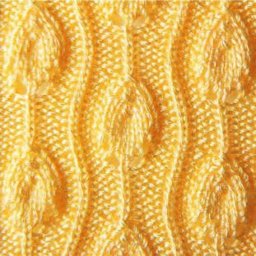 Узор спицами "Побеги с листьями"