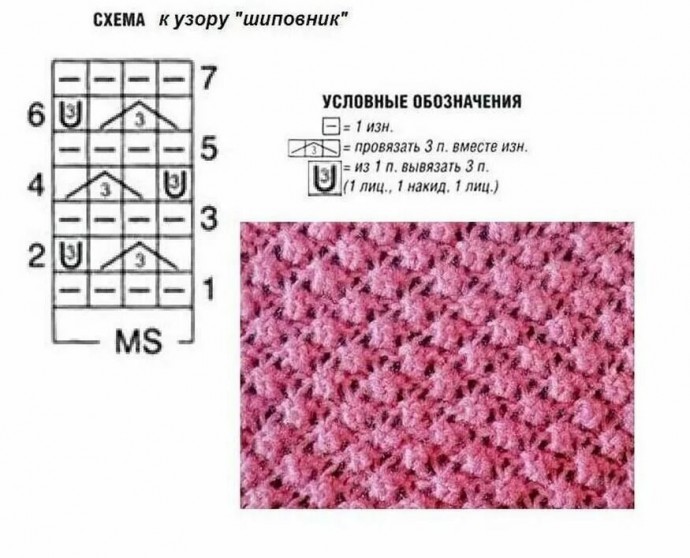 Жакет с цельновязанным рукавом спицами узором "шиповник"