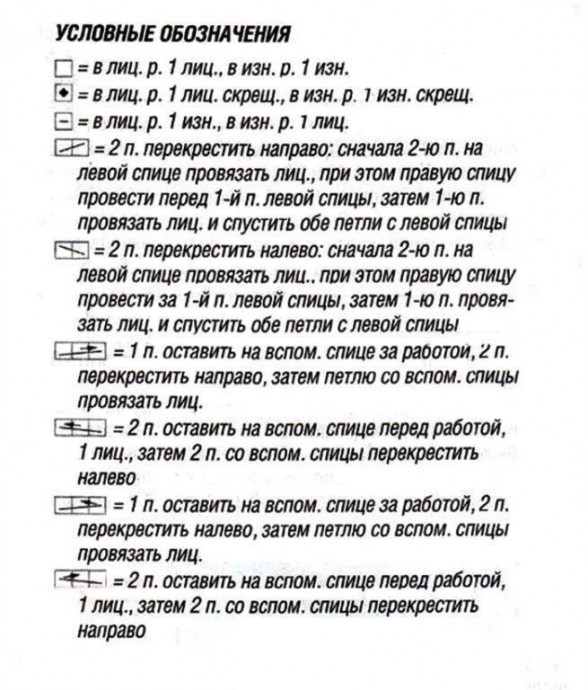 Голубой пуловер с узором из ромбов, вяжем спицами