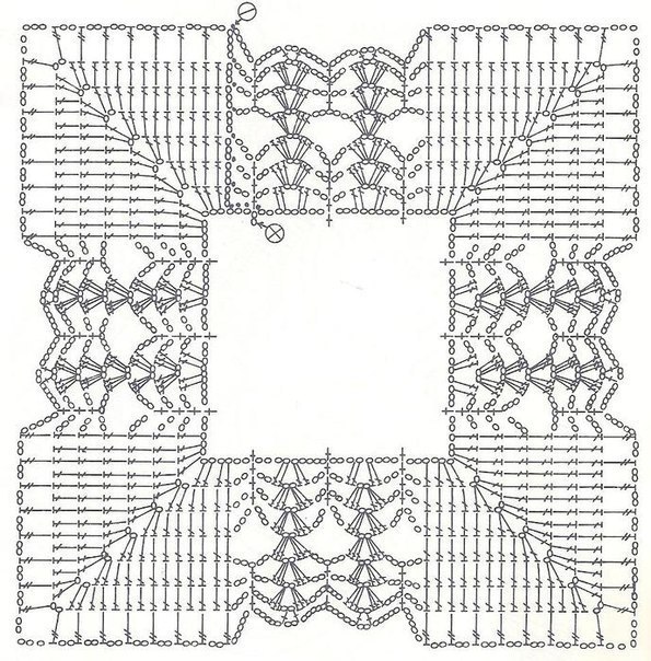 Квадратные мотивы крючком
