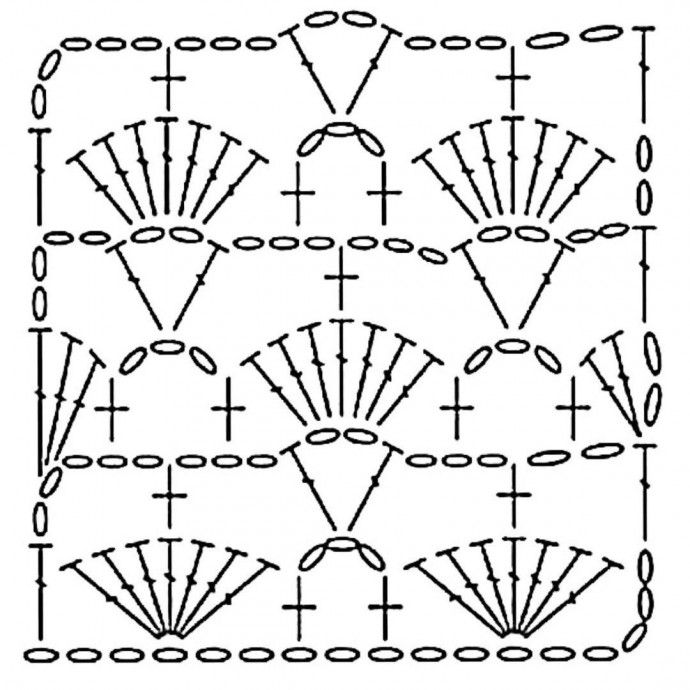 Платье крючком. Схема узора