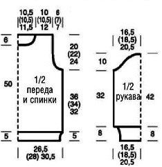 Пуловер с узором из ромбов, вяжем спицами