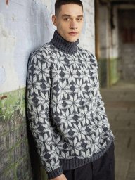 Вяжем мужчинам: «Звёздный» жаккардовый свитер