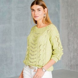 Джемпер с ажурными волнами