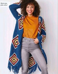 Идеи для вязания. Кардиган из бабушкиных квадратов.