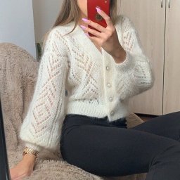 Укороченный кардиган с геометрическим узором