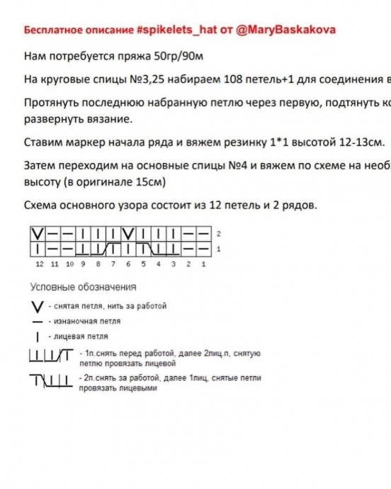 Шапка спицами