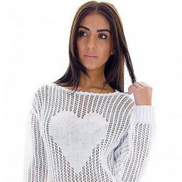 Вяжем пуловер с узором в виде сердца