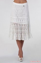 Белая юбка крючком