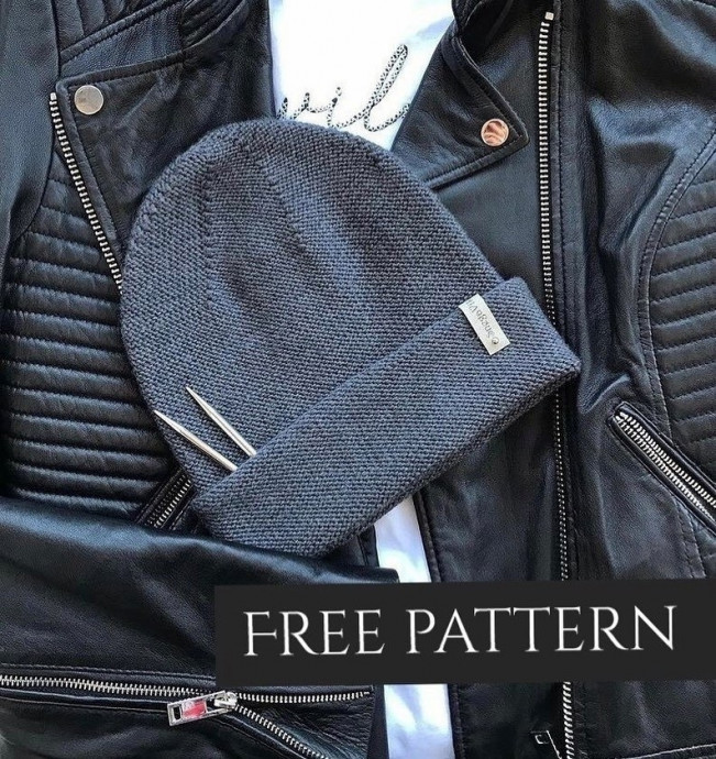 Шапка - бини изнаночными петлями