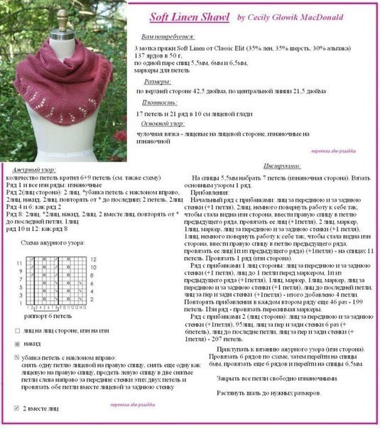 Женственный платок, вяжем спицами Женственный платок, вяжем спицами