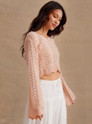 Ажурная кофточка, связанная спицами