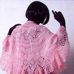 Тонкая ажурная шаль спицами