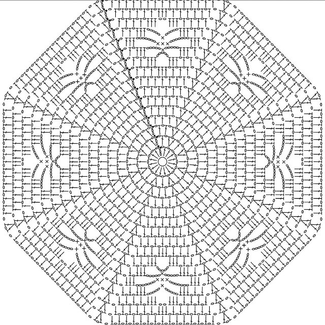 Круглый вязаный коврик