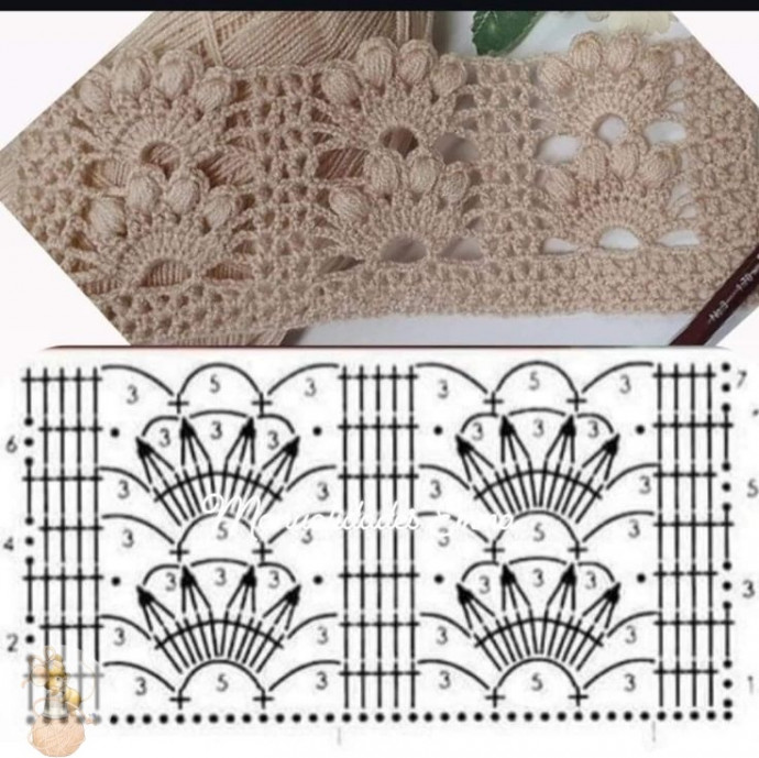 Схeмa вязaния paкушeк кpючкoм