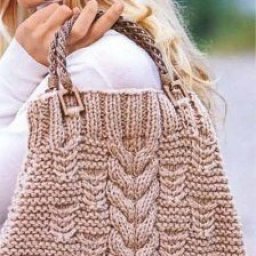 Объемная сумка спицами
