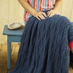 Уютный плед спицами