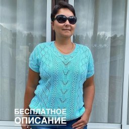 Вяжем голубой летний топ