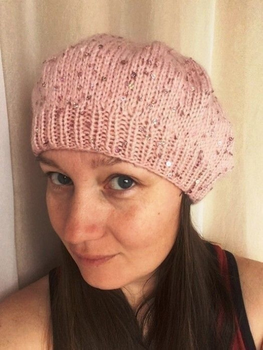 Осенний берет спицами