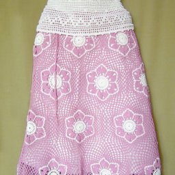 Цветочная юбка, вяжем крючком