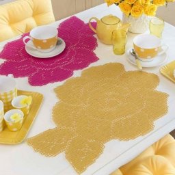 Филейное вязание для украшения обеденного стола