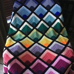 Плед "Радуга" из остатков пряжи