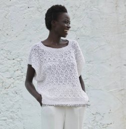 Топ с узором ромбы. Крючок.