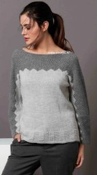 Серый джемпер спицами