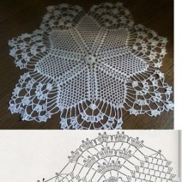 Милая круглая салфетка, вяжем крючком