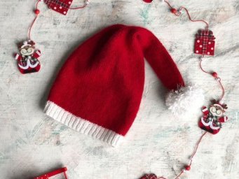 Вяжем новогоднюю шапочку спицами