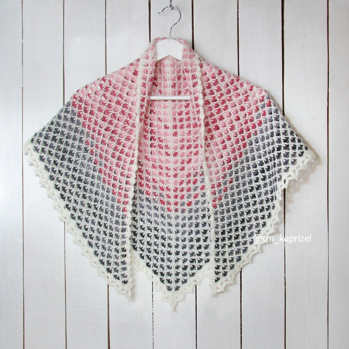 Мини-шаль крючком