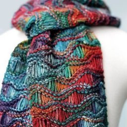 Шарф "Морская пена" в смешанной технике