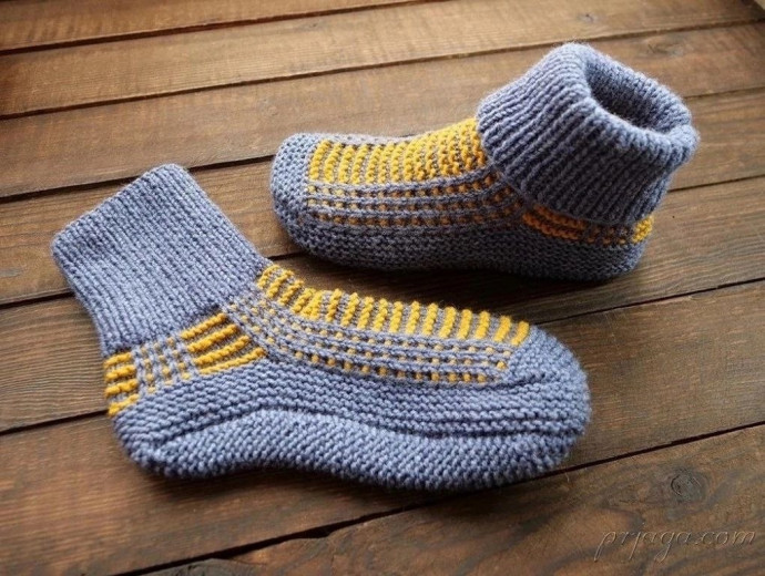 Следки, связанные спицами в норвежском стиле Следки, связанные спицами в норвежском стиле