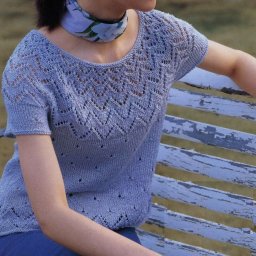 Ажурный джемпер с коротким рукавом