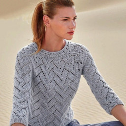 Вяжем серый пуловер для женщин