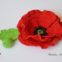 Вязаный мак, схема