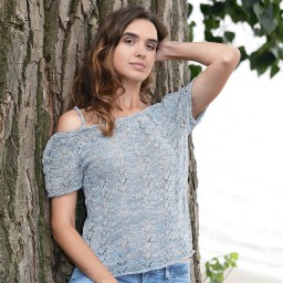 Шелковый топ с открытыми плечами