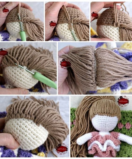 Nelly Handmade: МК Волосы для вязаной куклы