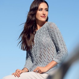 Ажурный дымчатый джемпер