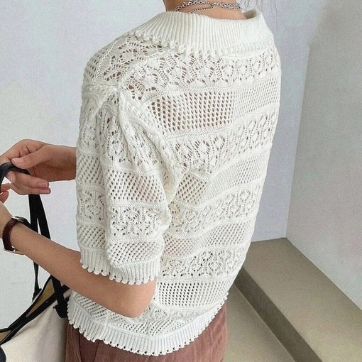 Футболка спицами ажурная Футболка спицами ажурная