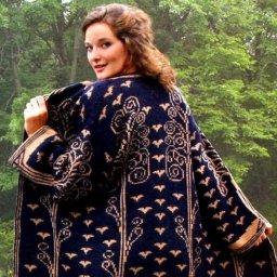 Яркое жаккардовое пальто