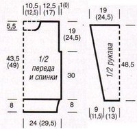 Красивый пуловер с узором из крупных кос