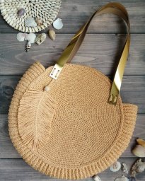 Вяжем круглую сумки из рафии