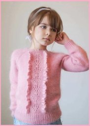 Красивый джемпер для девочки, вяжем спицами