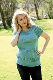 Футболка с ажурными полосками и рукавом реглан Borderline by Pat Menchini