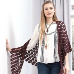 Ажурный платок, вяжем стильный аксессуар