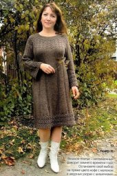 Тёплое платье спицами